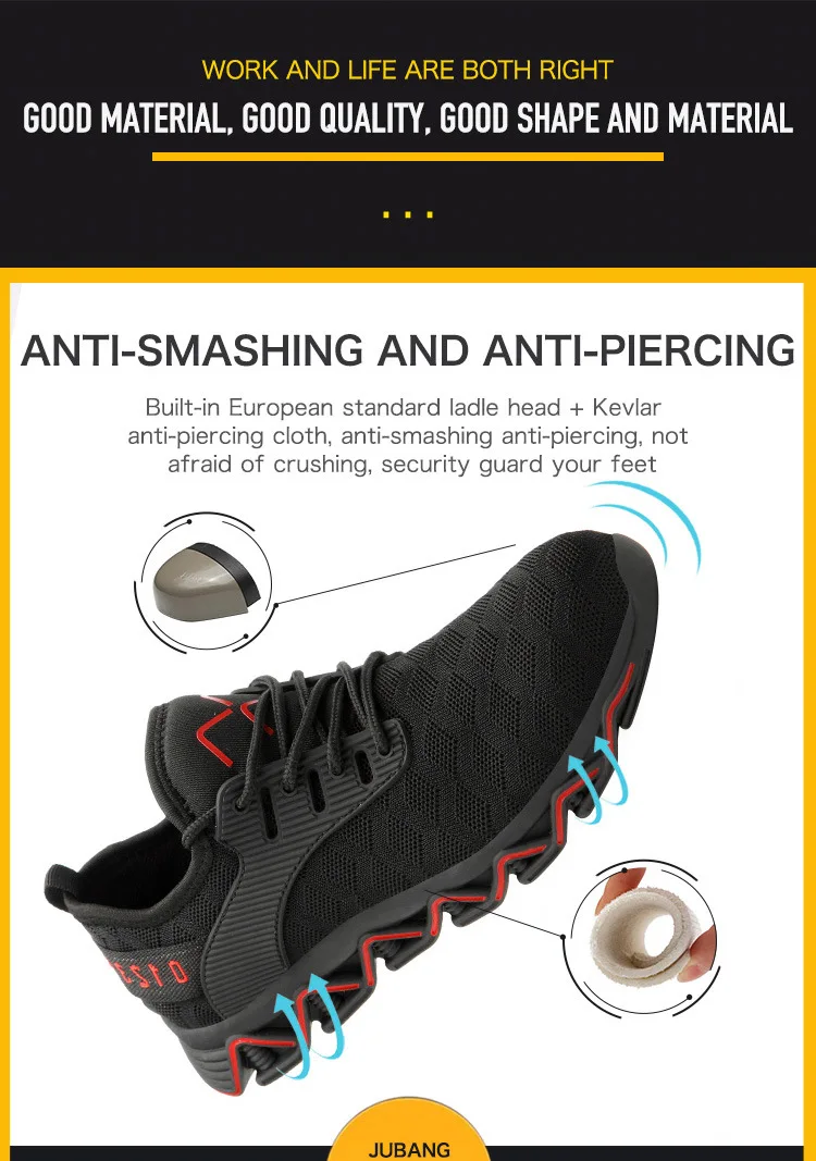 homens à prova de punctura sapatos de segurança tamanho 38-48