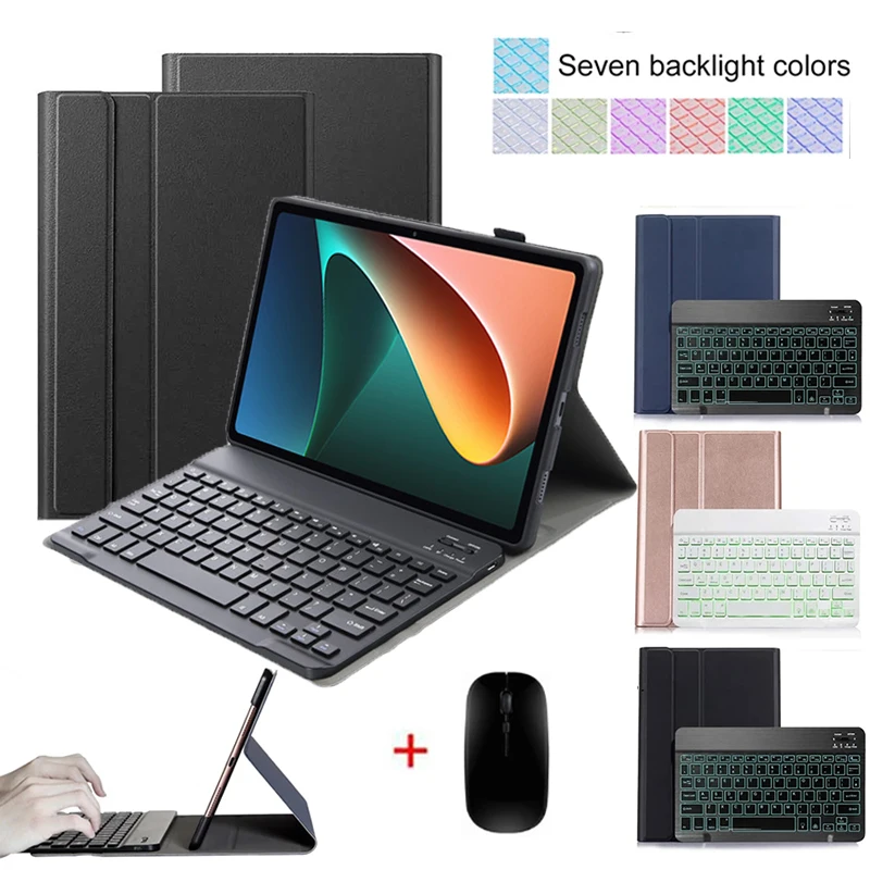 

Mouse Keyboard Case for Xiaomi Mi Pad 5 Pro 11 Inch Tablet Leather Stand Cover for Xiaomi Pad 5 Backlit Bluetooth Keyboard