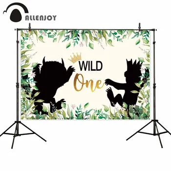 

Allenjoy Safari Events Background Jungle Leaves Crown Vine Monster Wild One Party Decoration Children Birthday Backdrops Props