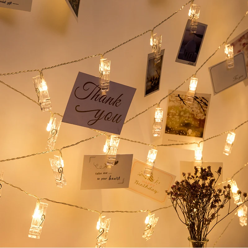 

AIR&TREE-C 4M Photo Clip USB LED String Lights Fairy Lights Outdoor Battery Operated Garland Christmas Decoration Wedding Party