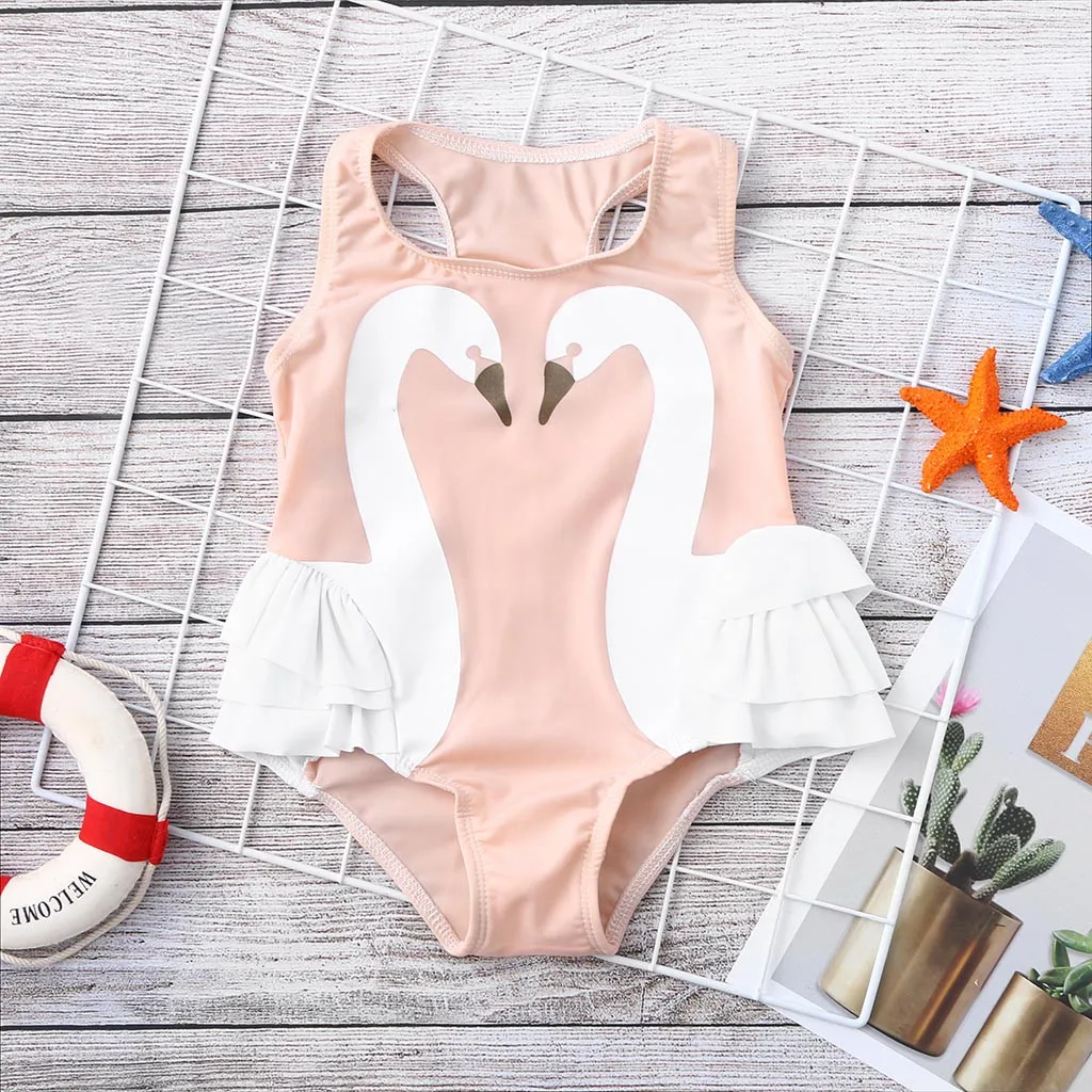 Лидер продаж года; Модная одежда для маленьких девочек; лебединые купальники с оборками; купальный костюм; пляжный комбинезон; одежда для детей и мам; Прямая