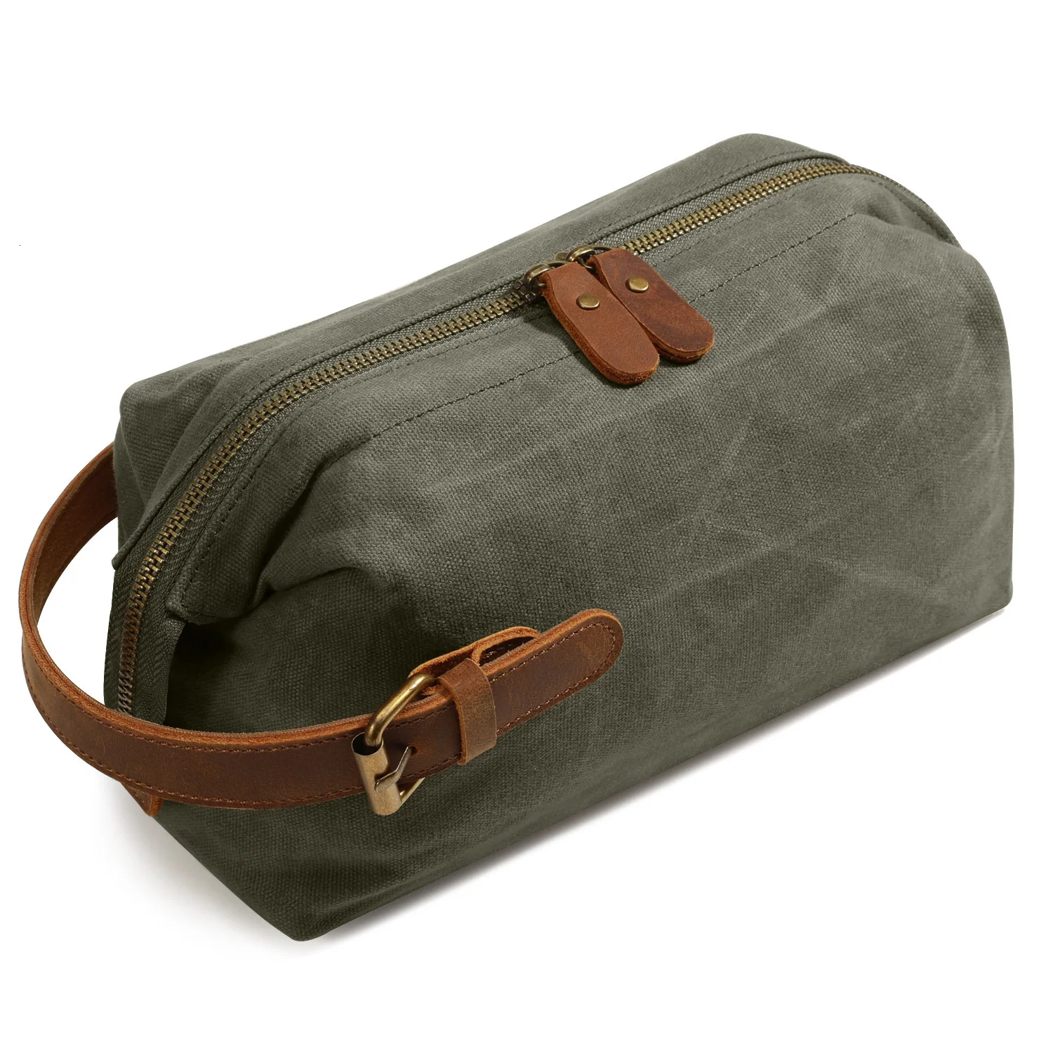 

Color Canvas Travel Makeup Package Crazy Horsehide Wear-resisting Hand Catch Package Portable Toilets Package Makeup Package