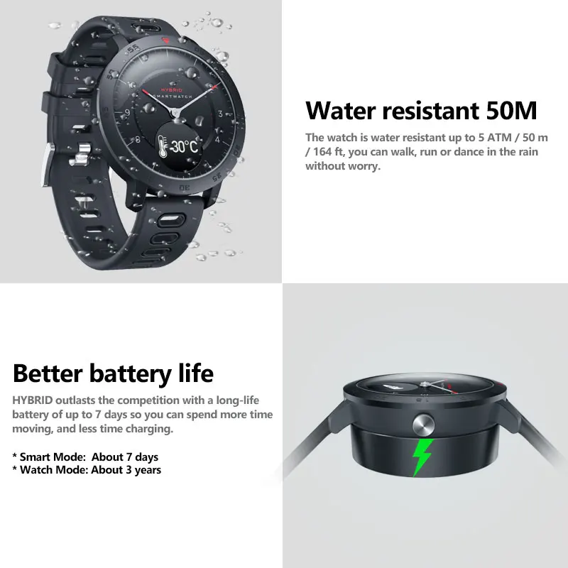 NEW Zeblaze Hybrid Smartwatch Heart Rate Blood Pressure Monitor Smart Watch Exercise Tracking Sleep Tracking Smart Notifications