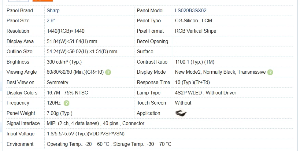 Wisecoco 2K 2," дюймовый 1440*1440 VR AR ЖК-дисплей ips панель LS029B3SX02 интерфейс MIPI