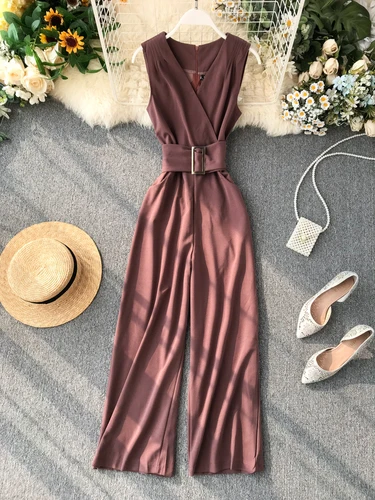 Новинка, Модный женский комбинезон, комбинезон для женщин - Цвет: Light Brown