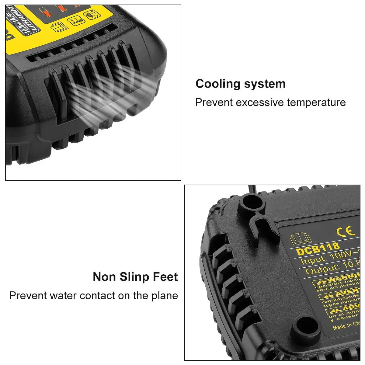Зарядное устройство литий-ионный разъем для аккумуляторов для Dewalt 10,8 V~ 20V DCB612 DCB201 DCB200 DCB230 DCB205BT DCB205 DCB206 DCB203BT DCB204BT