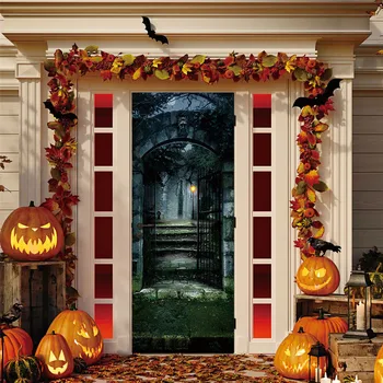 

3D Wallpaper For Door Sticker 2020 Foreign Trade New Halloween Creative Funny Door Stickers Glass Window Stickers #1#1