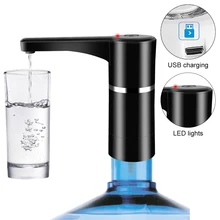 Portable Push-button Rechargeable Electric Dispenser Water Pump with USB Cable and Silicone Hose for 4.5L- 18.9L Barrelled