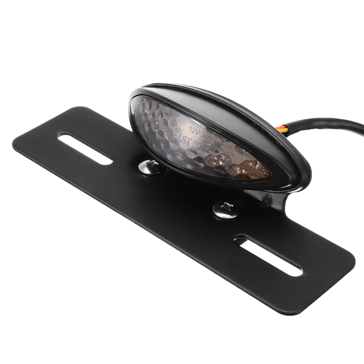 12V LED Motorcycle Bobber Red Yellow Rear Tail Light Brake Turn Signal License Number Plate Integrated Lamp for Dirt Bike ATV