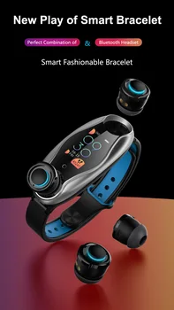 

2020 NewestT90 Fitness Bracelet Wireless Bluetooth Earphone 2 In 1 Bluetooth 5.0 Chip IP67 Waterproof Sport Smart Watch