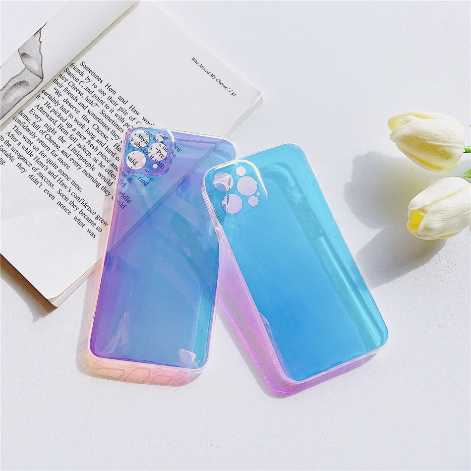 Luxury Gradient Clear Purple Phone Case For Iphone 6s 8plus Se
