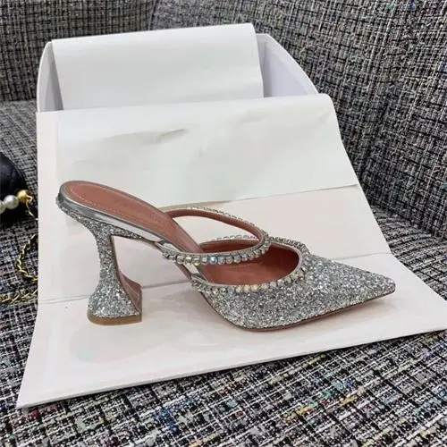 As Pic Crystal Pumps Women Sequin High Heels Shoes Woman Bling Buty Damskie Pointed Toe Wedding Party Ladies Shoes Zapatos De Mujer - Цвет: As Pic