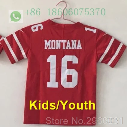 San Francisco A+ качественная Детская Молодежная Джерси 16 Joe Монтана Carlos Hyde NaVorro Bowman Jimmy Garoppolo Джерси - Цвет: for kids youth