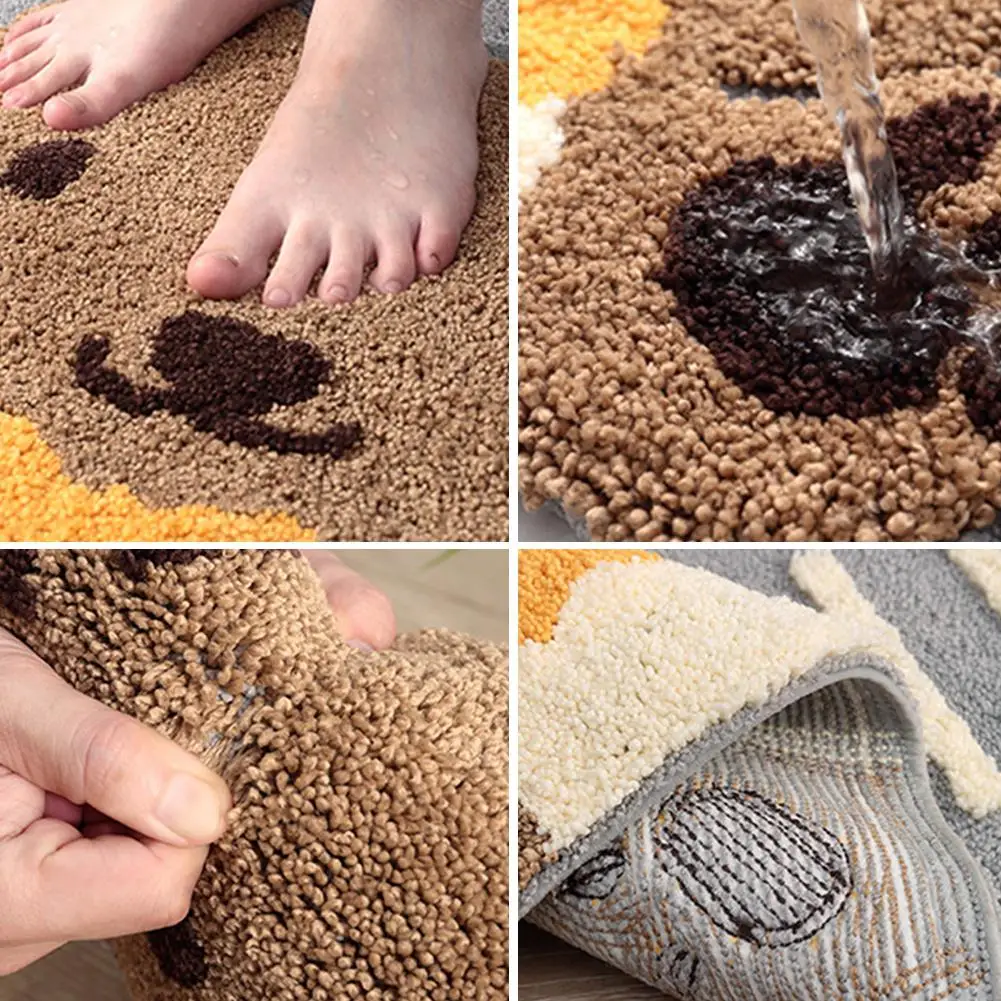 TPFOCUS Mat Water Absorption Nonslip Cartoon Microfiber Doormat for Home Bathroom rectangle machine weaving Latex bottom