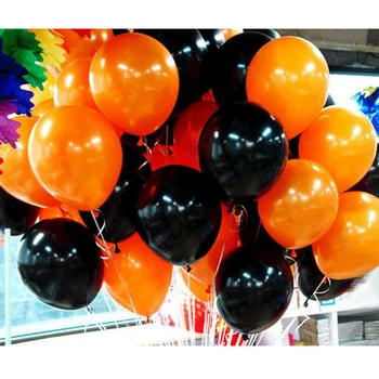 

30pcs Halloween balloon combo 10 inches 2.3 grams of inferior smooth thicken decorative balloons orange and black baloons