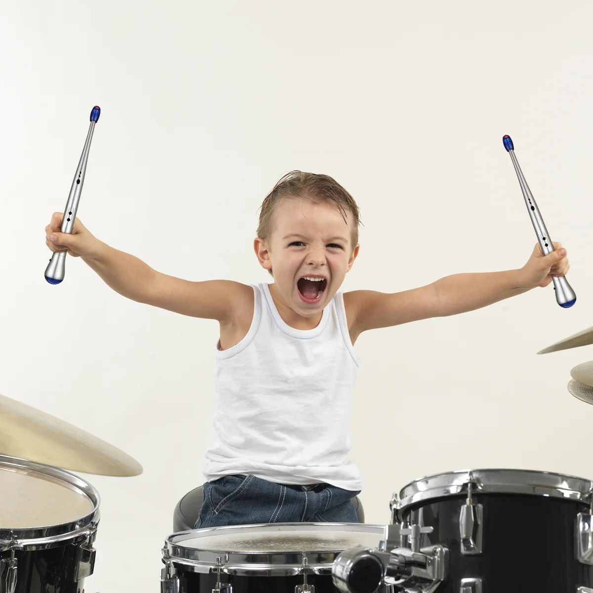 ROSENICE Electric Drum Sticks Pair of Electric Rhythm Drum Air Drumsticks for Children 