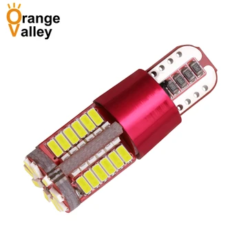 

100Pcs Hotsale CANBUS T10 W5W No OBC Error 57Led 3014 Car Leds Wedge Light Marker Side Dome Turn Reverse License Plate Lamp