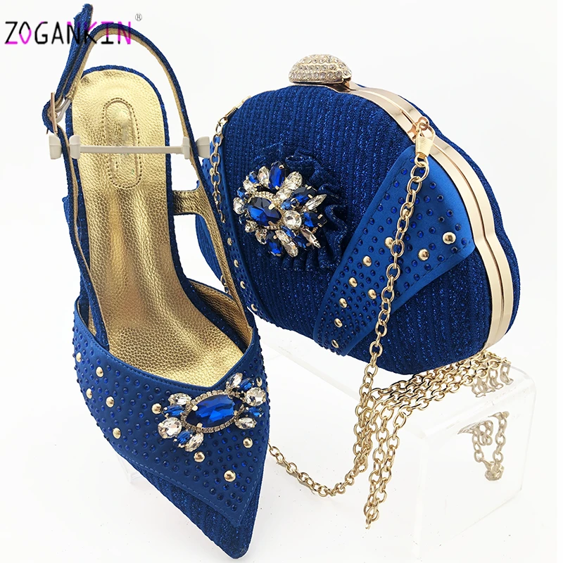 2020 Mature Style Italian Women Shoes And Bag To Match Set African High Heels Party For Wedding Dress | Обувь