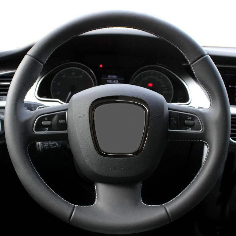 ABS Хромированная накладка на руль декоративная эмблема логотип кольцо рамка Крышка Аксессуары для Audi A6 C6 A5 A4 B6 B7 B8 A3 S3 8P Q7 Q5