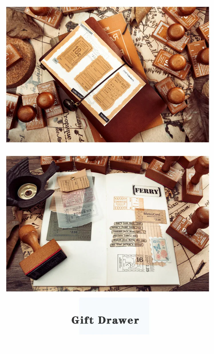 Новая деревянная ручка городской билетный штамп DIY штампы для скрапбукинга деревянный ластик, канцелярские принадлежности винтажные дорожные дневники Стандартные принадлежности