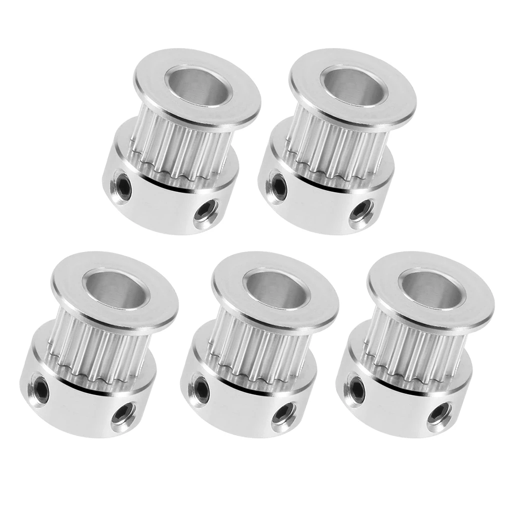 5pcs Timing Pulley GT2 Synchronous Wheel Belt Pulley for 3D Printer Accessories Aluminum Alloy 16Teeth