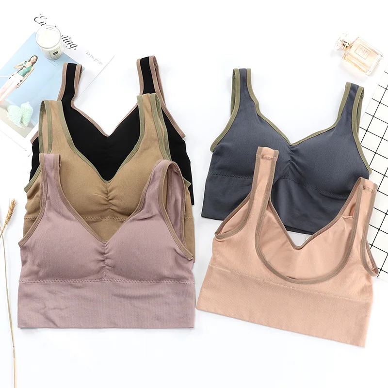 

U Beauty Back Women Bra Fitness Seamless V Neck Push Up Padded Shockproof Lingerie Underwear Breathable Workout Bra Bralette