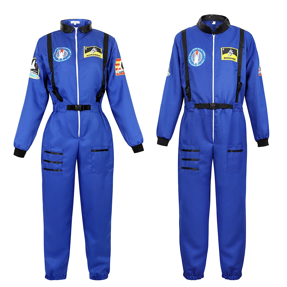 Astronaut Costume Women Man Space Suit Adult Couple Spaceman Halloween ...