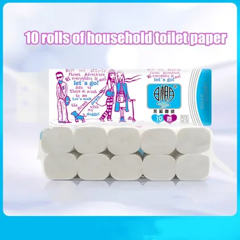 

10rolls Soft Toilet Roll Paper Tissue 4layers Household Rollss Paper Without Adjunct Non-Smell Home Bathroom Kitchen Accessorie