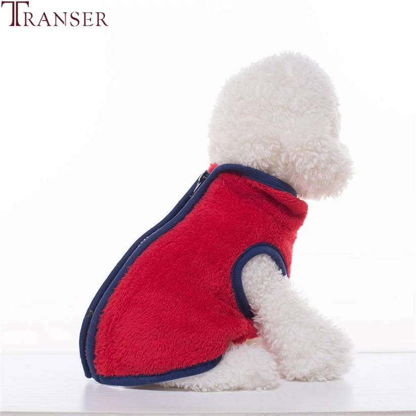 Transer, простой дизайн, флисовое пальто на молнии для питомцев, 6 цветов, одежда для щенков, Осень-зима, куртка для собак, одежда для маленьких собак 910