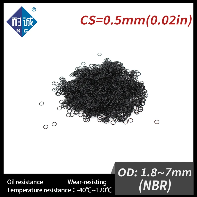 Rubber O Rings Keycap O Rings Silicone O Rings 10PCS/Lot Nitrile Rubber NBR CS 0.5mm OD1.8/2.5/2.8/3/3.5/4/4.5/5/7mm O Ring Gasket Oil Resistant Waterproof