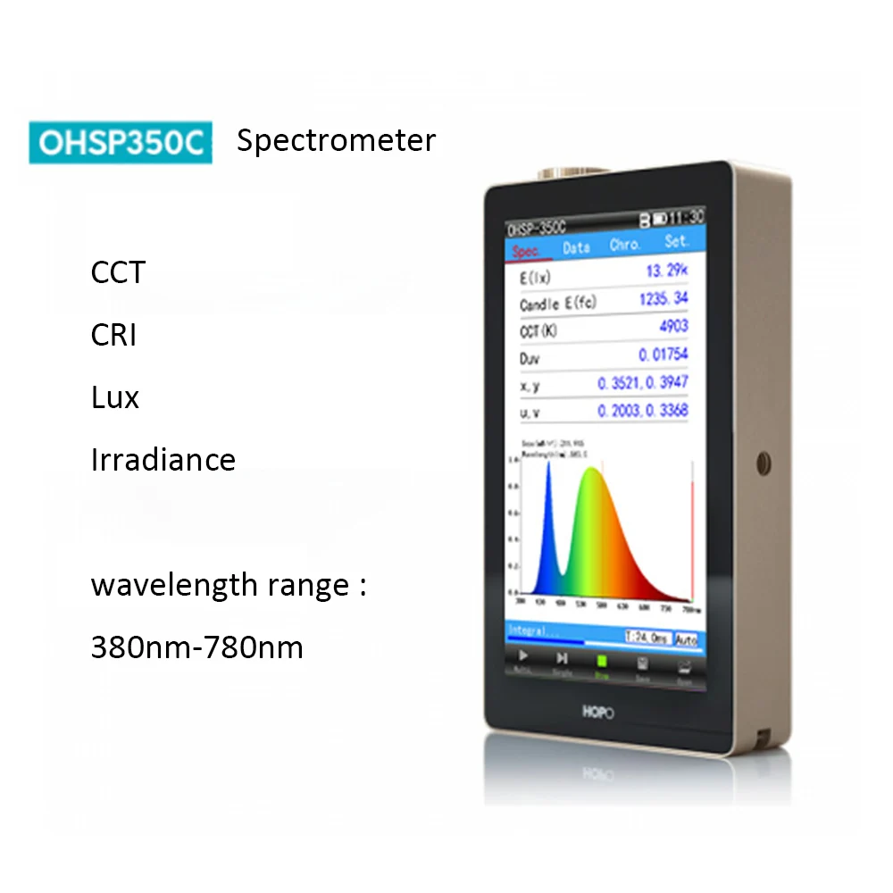 OHSP350C Handheld Spectrometer Light Wavelength Meter