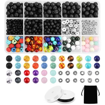 

526PCS Lava Bead Set Rock Stone, Chakra Beads, Aqua Cat, DIY Friendship Bracelets, Necklaces and Other Jewelry
