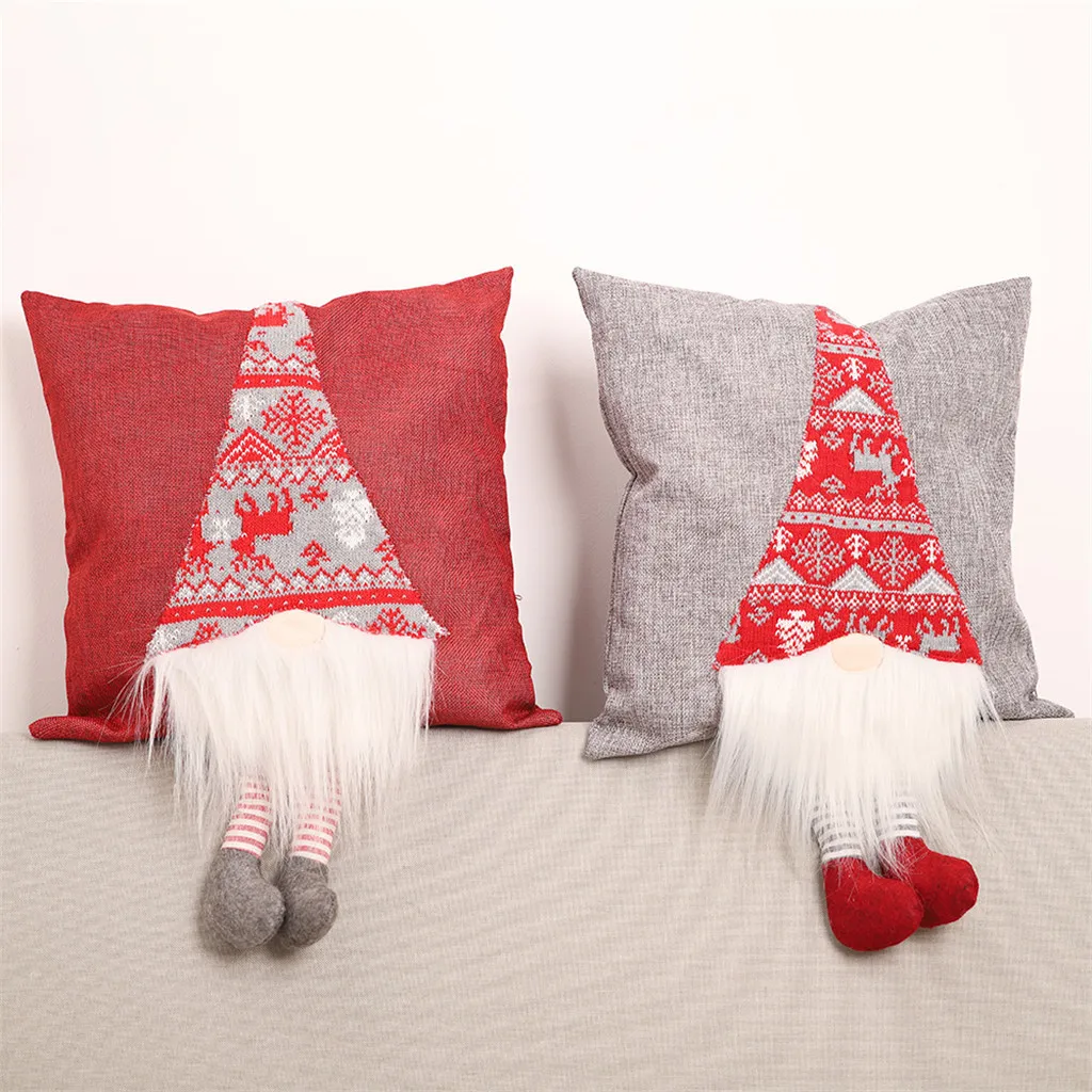 

40x40 Square Linen Pillow Cover Cushion Hug Small Pillowcase Stereo Pillows Christmas Style Pattern Pillow Case Decor #10F