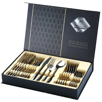 

24pcs Dinnerware Set Tableware Set Fork Spoon Knife Kitchen Cutlery Set 304 Stainless Steel Mirror Finish Dinnerware Dinner Set