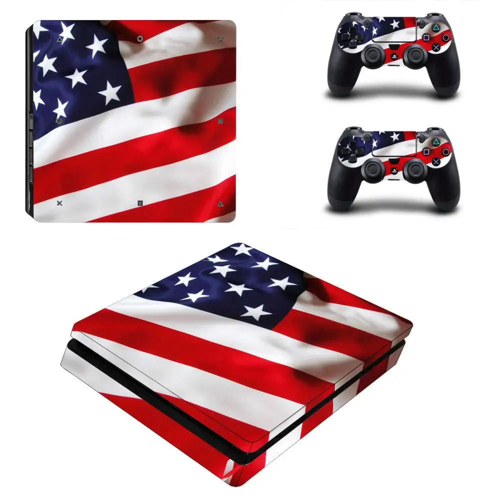 Свяжитесь с нами в виде американского флага PS4 тонкий Стикеры s Play station 4 кожи