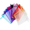 50pcs/lot Organza Gift Bags 7x9cm 9x12cm Satin Drawstring Organza Pouch Wedding Party Favor Gift Bag Jewelry Watch Bags 5Z ► Photo 2/6