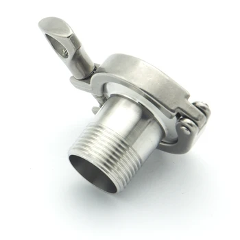 

304 Stainless Steel Sanitary Pipe Fitting Set 1-1/2" BSP Male Thread Ferrule + 2" Tri Clamp + Silicon Gasket + End Cap