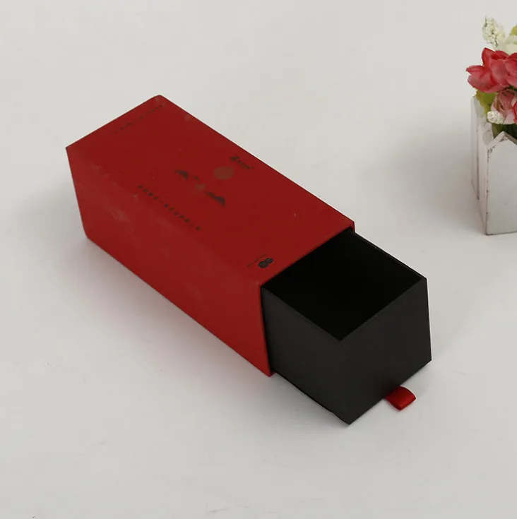  Custom logo print creative foldable matte sliding drawer bottle packaging gift boxes sleeve with pa
