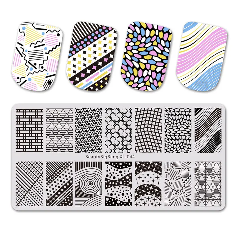 BeautyBigBang XL-021 6*12cm Rectangle Nail Stamping Plates Autumn Leaf Pattern Nail Art Stamp Template Image Plate Stencils - Цвет: U