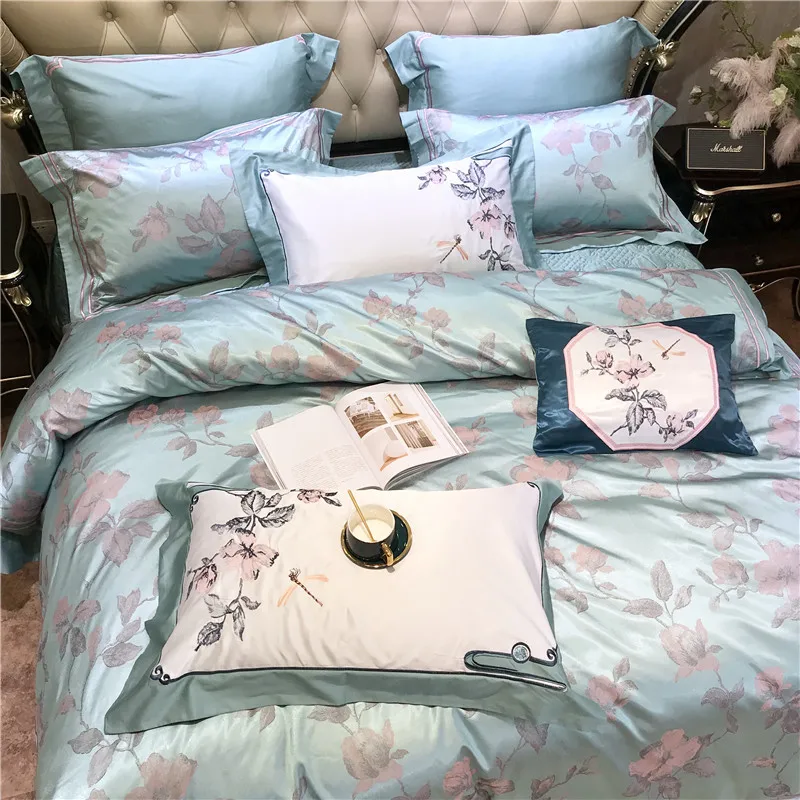 Роскошные жаккардовые постельное белье queen/king size комплект постельного белья 4/6/10 шт. пододеяльник комплекты толстые Постельное белье из хлопка набор