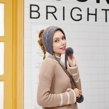 2 в 1 шарф ушные вкладыши Зима Осень теплые плюшевые наушники вязание шерсть милые модные теплые наушники зимние аксессуары