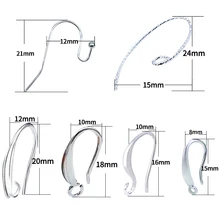 20PCS Copper Korean Fashion Ear Hooks Exquisite Smooth Round Clasps Accessories For Earrings Making Clasps for Jewelry