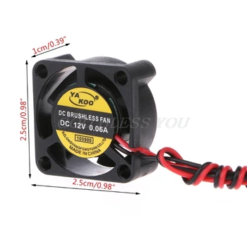 

DC 12V 0.06A 2-Pin 25x25x10mm PC Computer CPU System Brushless Cooling Fan 2510 Drop Shipping