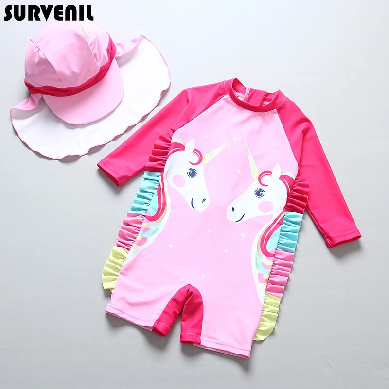 

UPF50+ Girls Swimwear Infant Bathing Suit Baby Girl Unicorn Swimsuit High Quality Children Swimming Suit Kids Beach Surfing suit