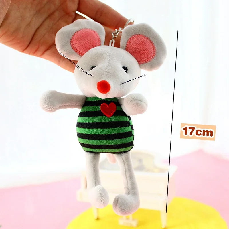 17 см год крысы талисман Милая полосатая одежда Кукла мышка мягкая плюшевая подвеска игрушки для детей праздник Декор подарки