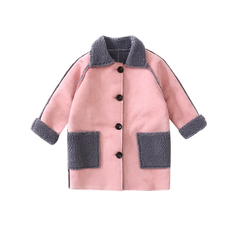 Kids Fashion Girls Jackets For Autumn Winter Turn-down Collar Woolen Coat Children Clothes Teen Girl Thick Outerwear 4-14 Years
