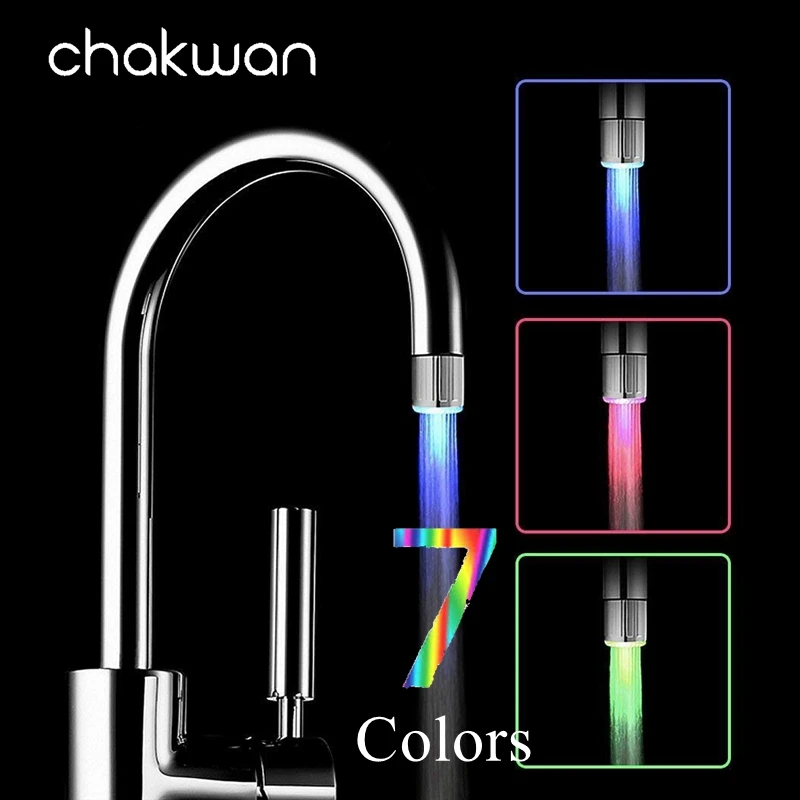 Красочный изменяющийся светящийся сопло насадка для душа креативный кухонный светильник для ванной комнаты светодиодный кран водопроводный фильтр без батареи
