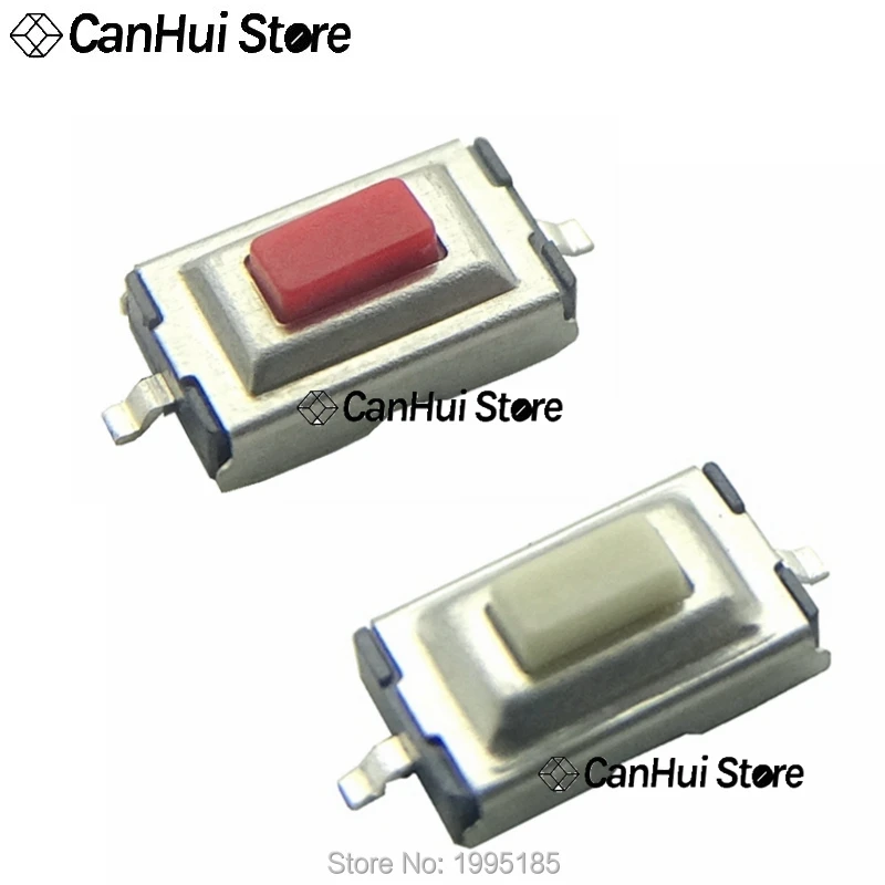 100 шт./лот 3*6*2 5 мм H 3x6x2 2Pin SMD красный/белый кнопочный переключатель