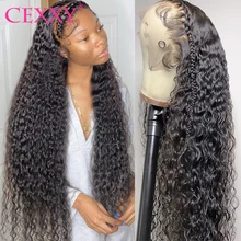 Perruque Lace Front Wig ondulée brésilienne naturelle, cheveux bouclés, 30 32 36 pouces, 13x4, pour femmes africaines
