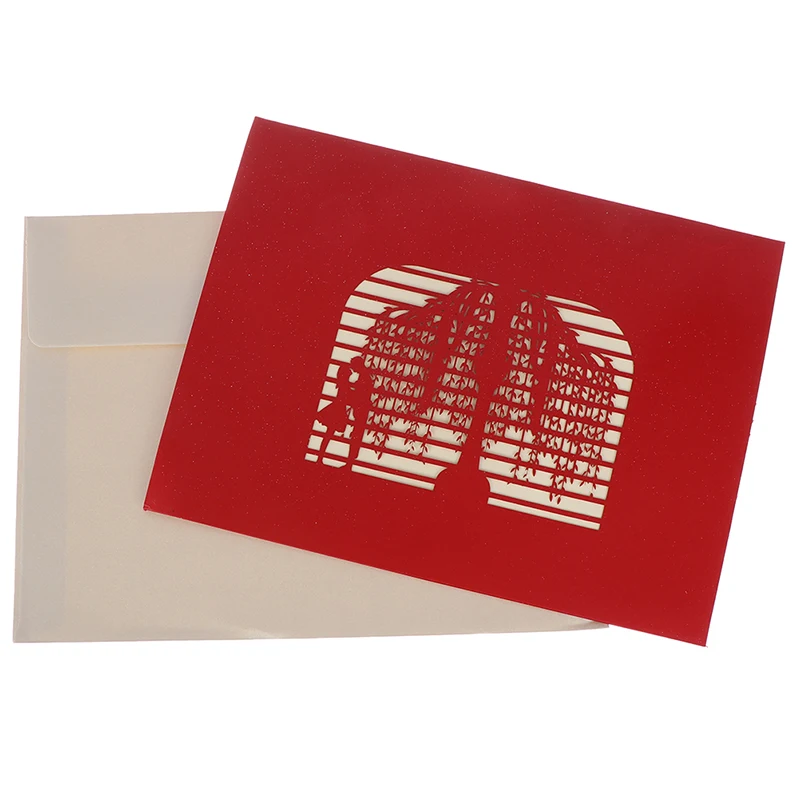  1PCS Anniversary Pop UP Cards Postcard with Envelope Stickers Wedding Invitation Greeting Cards Val - 4000082551829